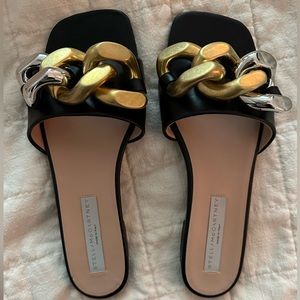 stella mccartney falabella chain sandal 🖤